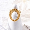 Oval Natural Howlite Finger Rings RJEW-M063-01G-10-4