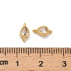 Brass Pave Clear Cubic Zirconia Teardrop Connector Charms KK-H515-03A-G-3