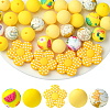 30Pcs 5 Styles Silicone Focal Beads SIL-YW0002-21C-1