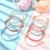 10Pcs 5 Colors Handmade Braided Cotton Cord Bracelets Making BJEW-YW00006-2