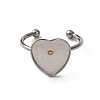 304 Stainless Steel Open Cuff Ring Components STAS-S134-01P-D02-2