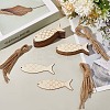 30Pcs Fish Unfinished Wood Cutouts Pendant Decorations DIY-SP0004-52-3