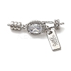 Brass Micro Pave Clear Cubic Zirconia Fold Over Clasps KK-B110-04P-1