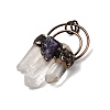 Natural Quartz Crystal Prism & Amethyst Big Pendants G-A270-02R-2