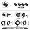 32Pcs 4 Style 304 Stainless Steel Stud Earring Findings for Dangle Charms STAS-UN0028-02-5