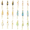 3Pcs 3 Styles Electroplated Natural Quartz Crystal Big Pendants PALLOY-YW00079-01-2