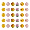 90Pcs 6 Style Spray Painted Glass Beads GGLA-YW0001-10-2