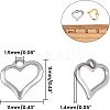 304 Stainless Steel Open Heart Charms STAS-UN0003-61-4