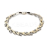 Brass Micro Pave Clear Cubic Zirconia Wheat Link Chain Bracelets for Women BJEW-B145-01-2