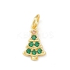 Christmas Brass Micro Pave Cubic Zirconia Pendants KK-K411-02G-1
