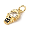 Brass Micro Pave Clear Cubic Zirconia Pendants KK-R162-021A-G-2