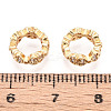 Brass Micro Pave Clear Cubic Zirconia European Beads KK-N275-03G-3
