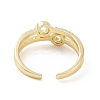 Clear Cubic Zirconia Circle Ring Open Cuff Ring RJEW-E072-19G-3