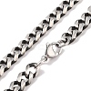 304 Stainless Steel Cuban Link Chain Necklaces NJEW-K378-16A-AS-1