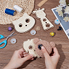 3Pcs Wooden Animal Themed Safety Eye Clamps AJEW-WH0348-492-3