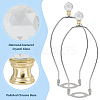 Glass Crystal Lamp Finials with Iron Finish Base FIND-WH0148-176B-3