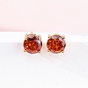 Flat Round Brass Pave Cubic Zirconia Stud Earrings for Women EJEW-G428-29A-01-3
