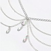 Gothic Style Alloy & Clear Glass Teardrop Tassel Multilayer Waist Belly Chains for Women FS-WGFFABC-01-3