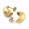 Ion Plating(IP) Teardrop 304 Stainless Steel Stud Earrings X-EJEW-P258-41G-2