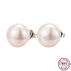 Valentine Presents for Her 925 Sterling Silver Ball Stud Earrings EJEW-D029-9mm-2-9