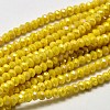Faceted Rondelle Full Rainbow Plated Electroplate Glass Beads Strands EGLA-J134-3x2mm-FR05-1