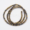 Faceted Rondelle Half Plated Electroplate Glass Beads Strands EGLA-M007-3mm-05-3