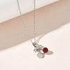 Brass & Cubic Zirconia Pendant Necklaces SA-CBA7E55-03P-01-3