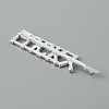 Word LUCKY Alloy Rhinestone Hair Bobby Pins FIND-WH0152-34C-S-2