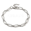 Non-Tarnish 304 Stainless Steel Faceted Oval Link Chain Bracelet BJEW-K226-13P-1