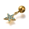 Ion Plating(IP) 304 Stainless Steel Rhinestone Pendants STAS-A104-12G-3
