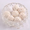 Handmade Woolen Macrame Wooden Pom Pom Ball Beads MAKN-PW0001-047A-1