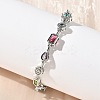 Brass Micro Pave Colorful Cubic Zirconia Link Chain Bracelets BJEW-G764-04P-1