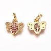 Brass Micro Pave Cubic Zirconia Charms ZIRC-I038-07G-2