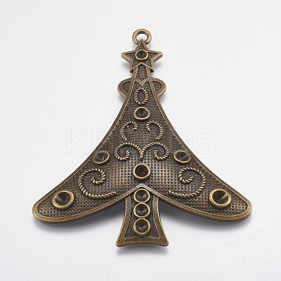 Christmas Tree Alloy Pendant Rhinestone Settings LS-PALLOY-4130-AB-FF-1