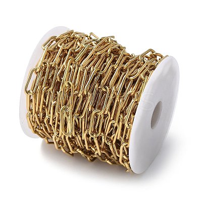 304 Stainless Steel Paperclip Chains CHS-L030-03G-1