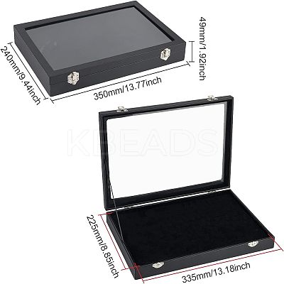 PU Presentation Clear Glass Lid Boxes CON-WH0086-023-1