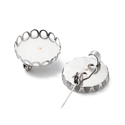 Non-Tarnish 304 Stainless Steel Brooch Base Settings FIND-D035-03C-P-1