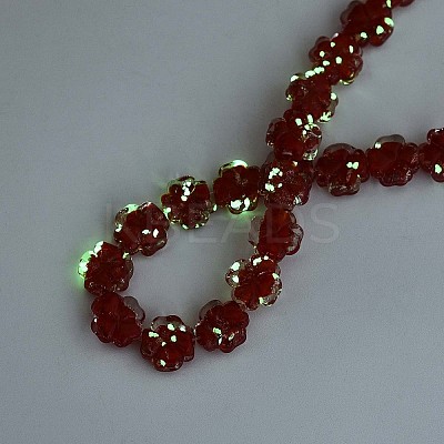 Luminous Handmade Gold Foil Glass Beads Strands FOIL-N029-01D-1
