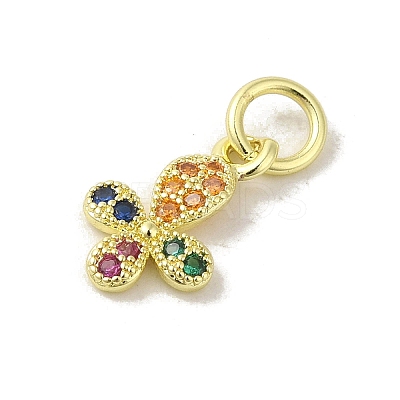Brass Micro Pave Cubic Zirconia Charms KK-M283-20G-02-1