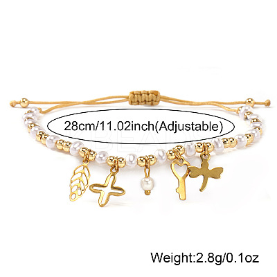 304 Stainless Steel Charm Bracelets BA2405-2-1