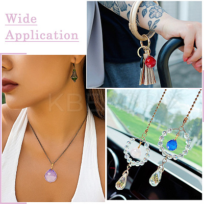 8Pcs 4 Colors Transparent K9 Glass Pendants FIND-TA0003-17-1