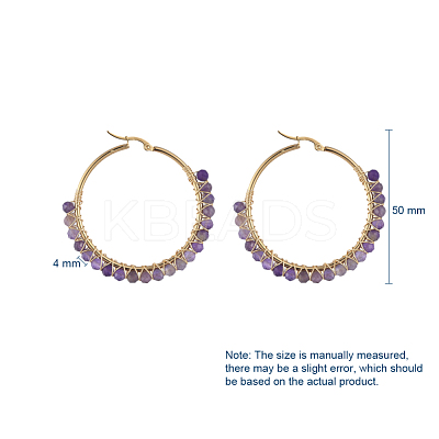 Beaded Hoop Earrings EJEW-JE03830-1