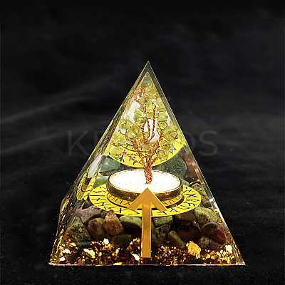 Viking Rune Symbol-God of War Orgonite Pyramid Resin Display Decorations DJEW-PW0006-02X-1