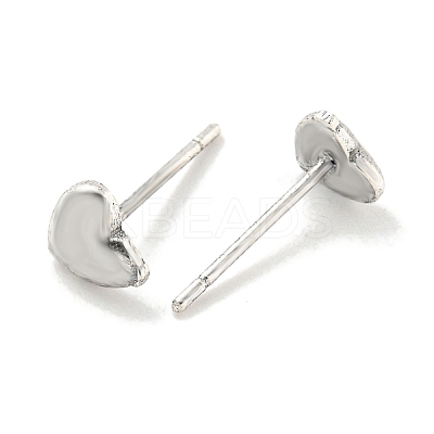 Rack Plated Heart Brass Stud Earrings for Women EJEW-Z048-08P-1