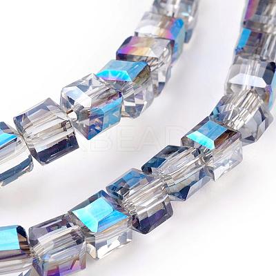Electroplate Glass Beads Strands EGLA-D018-4x4mm-16-1