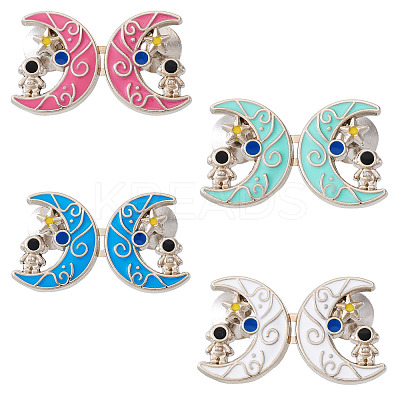 4 Pairs 4 Colors Platinum Alloy Enamel Waist Tighteners AJEW-TA0002-66-1