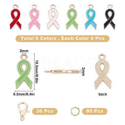 DIY Awareness Ribbon Themed Pendant Making Kits DIY-SC0014-18-1