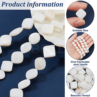3 Strands Natural Freshwater Shell Beads Strands SHEL-NB0001-46-1