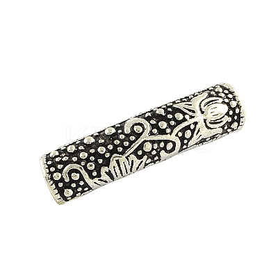 Tibetan Style Hollow Alloy Curved Tube Beads X-TIBEB-Q058-16AS-FF-1