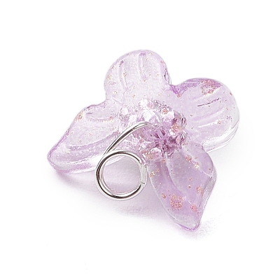 Electroplate Glass Beads Charms PALLOY-JF03107-02-1